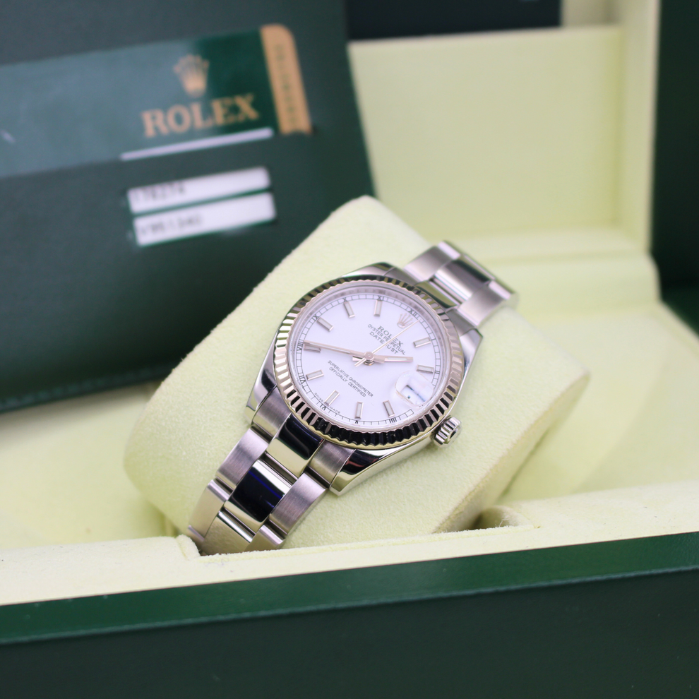 Rolex Datejust 31 178274 Oyster Bracelet White Dial Stainless Steel 2010 Pristine Condition Fluted Bezel 31 Mm Mechanical Watch - product image from Impe...