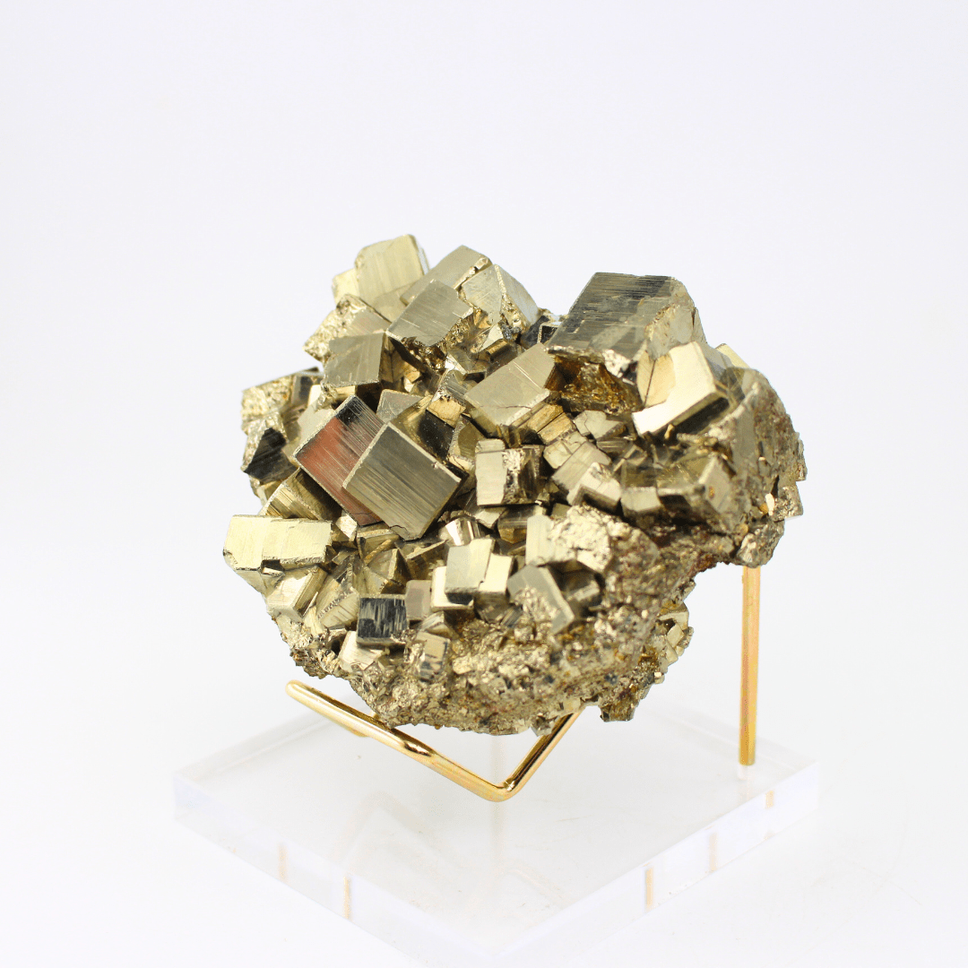 Pyrite Heart Cluster Naturally Terminated Cubes Navajun Spain 675 Natural Mineral Specimen Fine Collectable Cabinet Display Piece