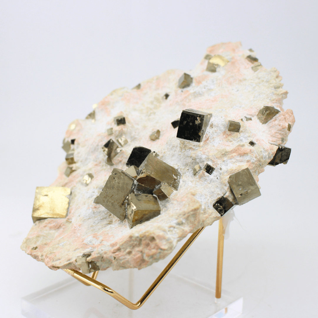 Pyrite On Matrix Naturally Terminated Cubes Navajun Spain 767 Natural Mineral Specimen Fine Collectable Cabinet Display Piece Geological