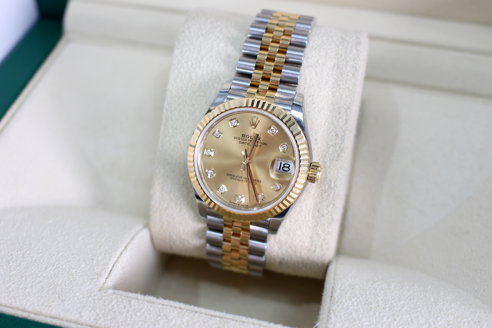 Rolex DateJust 31 278273 Champagne Diamond Dial Concealed Clasp 2022 Luxury Mechanical Swiss Watch