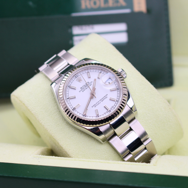 Rolex Datejust 31 178274 Oyster Bracelet White Dial Stainless Steel 2010 Pristine Condition Fluted Bezel 31 Mm Mechanical Watch - product image from Impe...