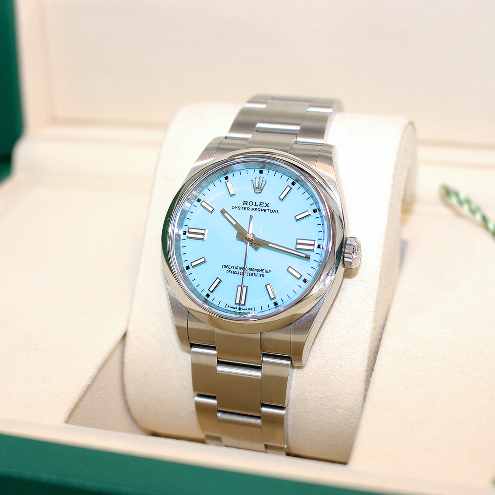 Rolex Oyster Perpetual 36 126000 Turquoise Blue dial Oyster Bracelet 2023 Luxury Mechanical Swiss Watch