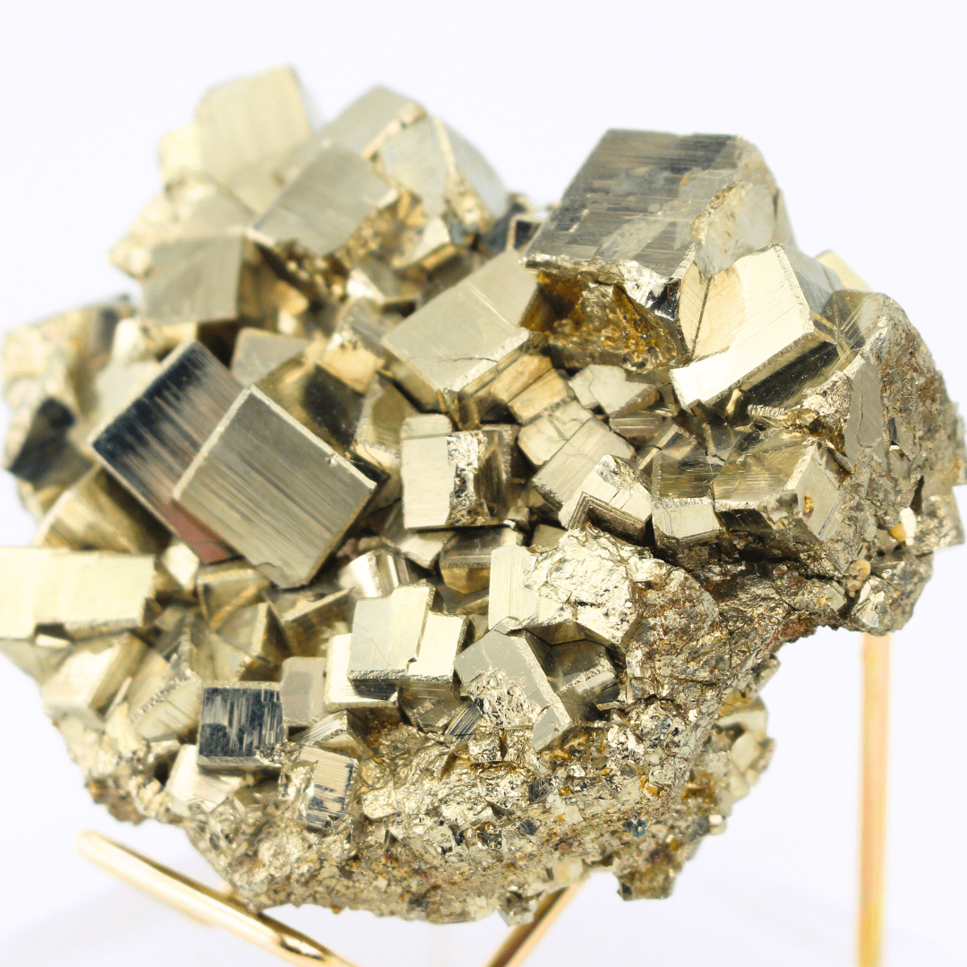 Pyrite Heart Cluster Naturally Terminated Cubes Navajun Spain 675 Natural Mineral Specimen Fine Collectable Cabinet Display Piece