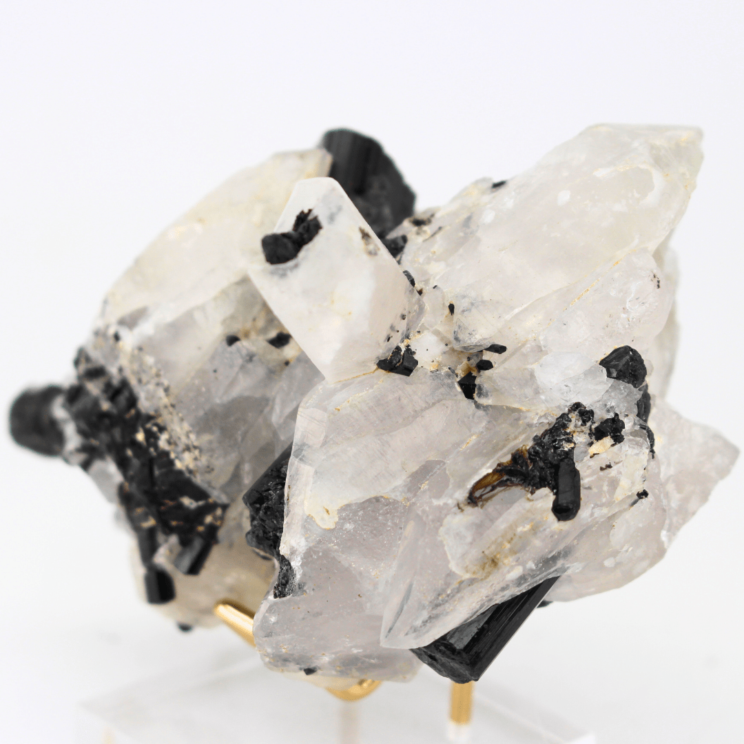 Quartz x Tourmaline Naturally Terminated Himalayas 385 Natural Mineral Specimen Fine Collectable Cabinet Display Piece Geological Interest