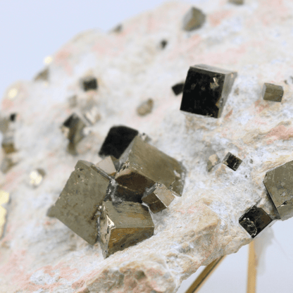 Pyrite On Matrix Naturally Terminated Cubes Navajun Spain 767 Natural Mineral Specimen Fine Collectable Cabinet Display Piece Geological