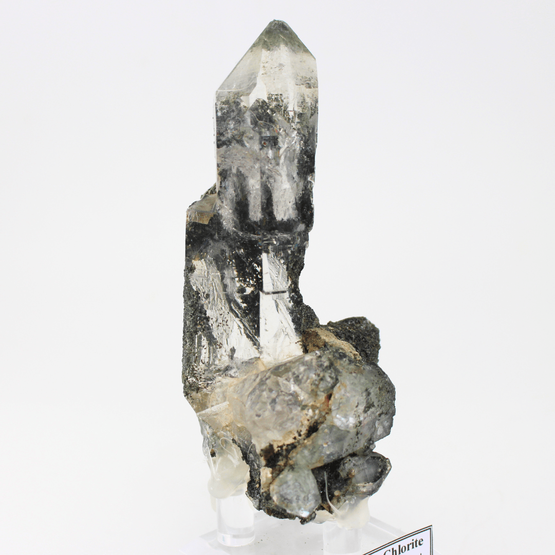 Quartz With Chlorite Naturally Terminated Himalayas 324 Natural Mineral Specimen Fine Collectable Cabinet Display Piece Geological Interest