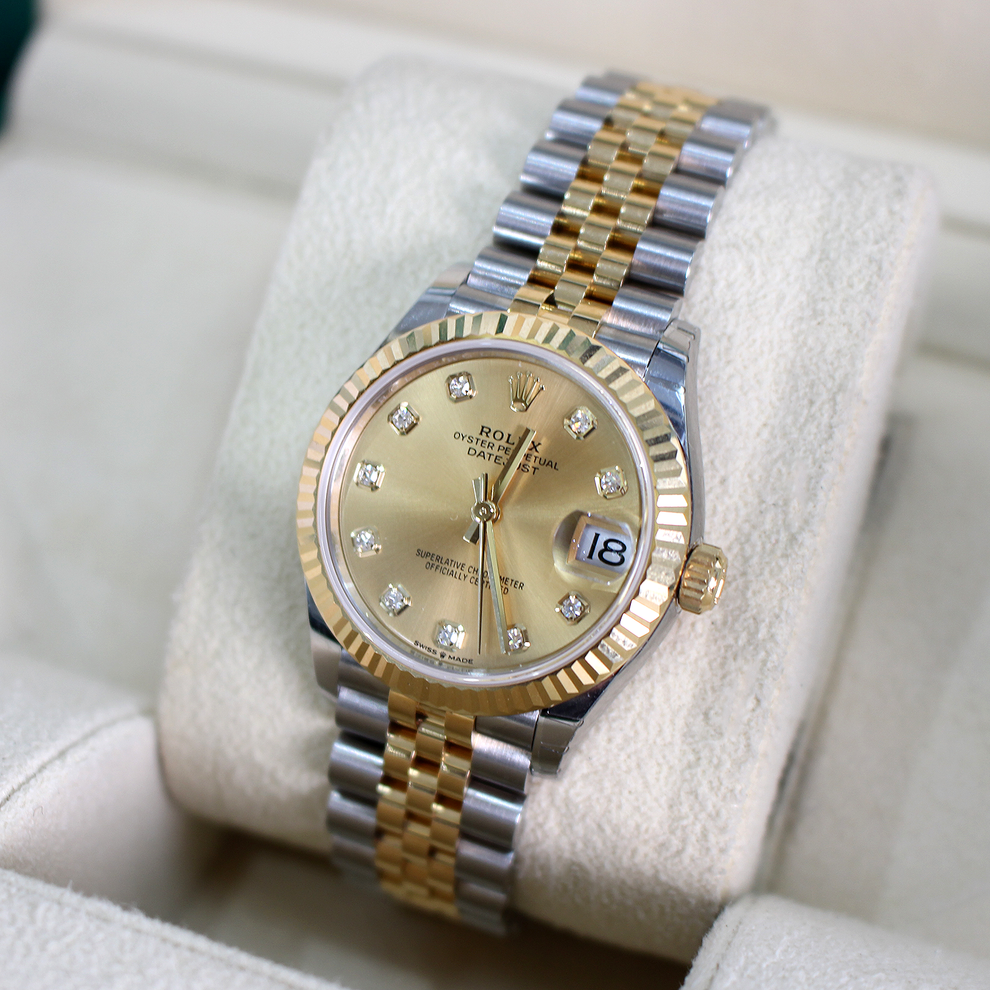 Rolex DateJust 31 278273 Champagne Diamond Dial Concealed Clasp 2022 Luxury Mechanical Swiss Watch