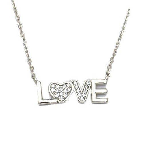 Collana Amore in Argento Sterling 925 con Zirconi Cubici