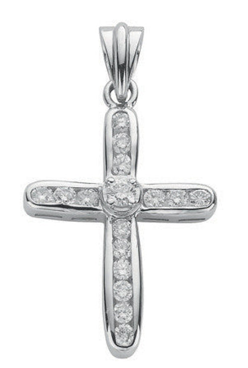 18ct White Gold 0.50ct Diamond Cross