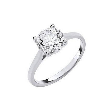 9ct White Gold 3.00ctw Solitaire LAB GROWN Diamond Ring IGI Certified – product view