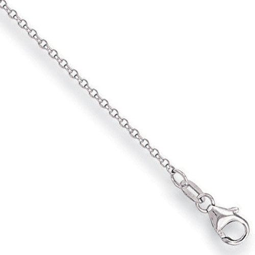 18ct White Gold 1.2mm D/C Belcher Chain