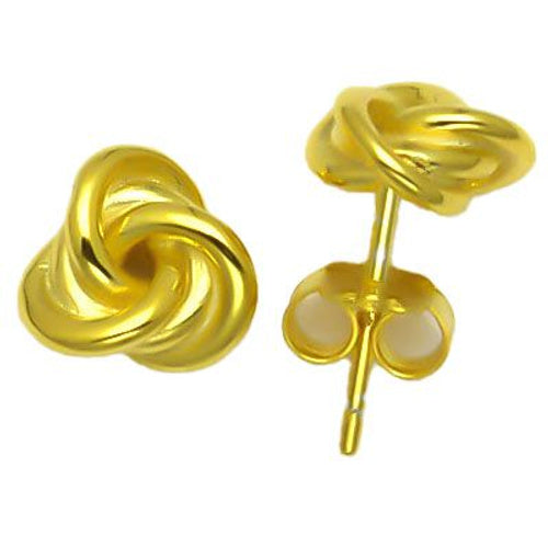 Ohrstecker aus 925er Sterlingsilber, 14K vergoldet, mit Liebesknoten-Motiv