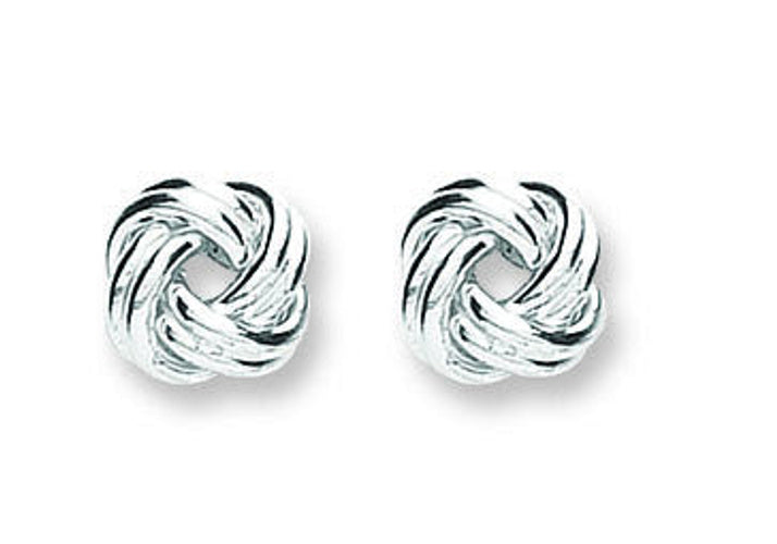Silver Knot Stud Earrings