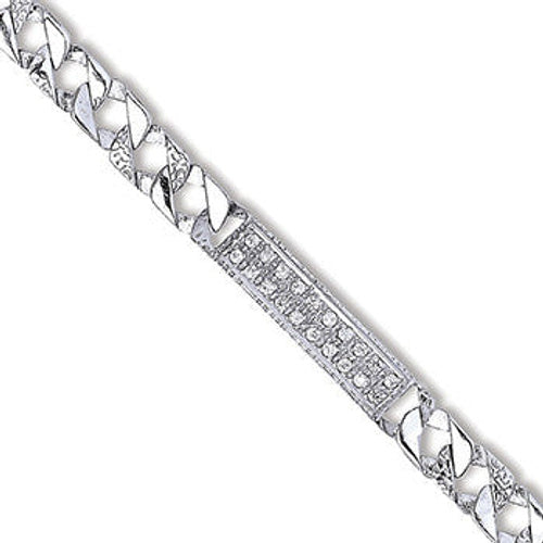 Silver Cubic Zirconia ID Baby 6" Bracelet – product view