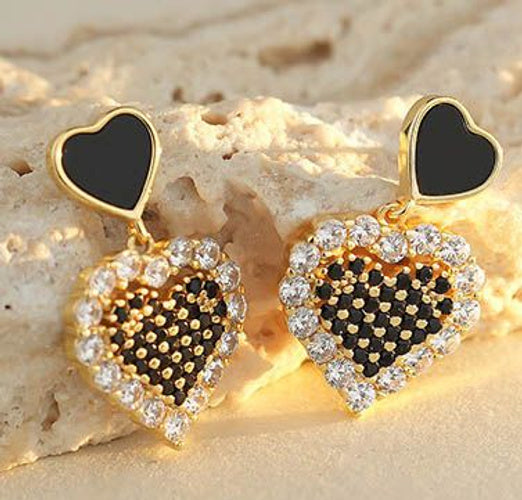 925 Silver 14ct Gold Plated Cubic Zirconia Set Stud Earrings (AES217) – product view