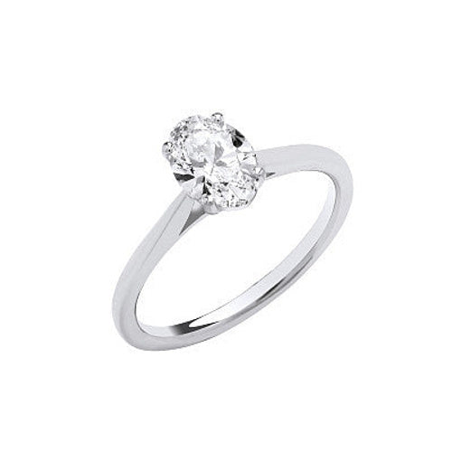 9ct White Gold 1.00ctw Oval Cut LAB GROWN Diamond Ring IGI Certified