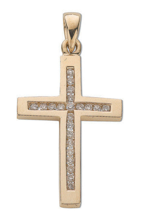 9ct Yellow Gold 0.35ct Diamond Cross