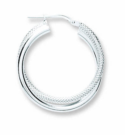 Silver Double Hoop Earrings