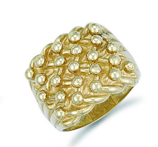 Yellow Gold Woven Back 5 Row Keeper Ring