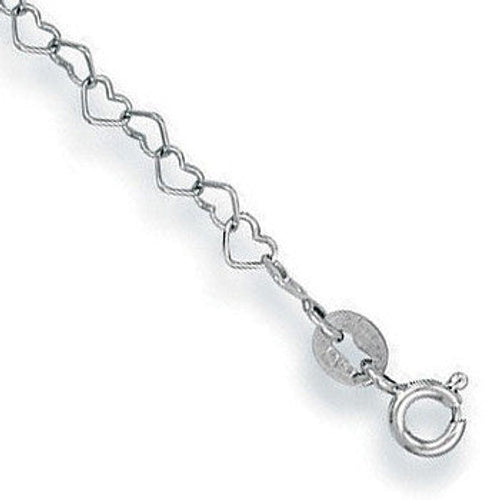 White Gold Heart shaped anklet