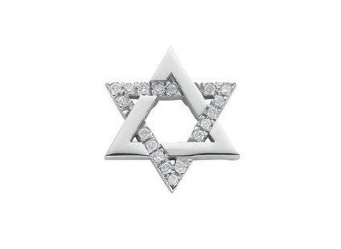 9ct White Gold 0.10ct Diamond Star of David Pendant