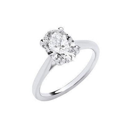9ct White Gold 2.00ctw Oval Cut LAB GROWN Diamond Ring IGI Certified