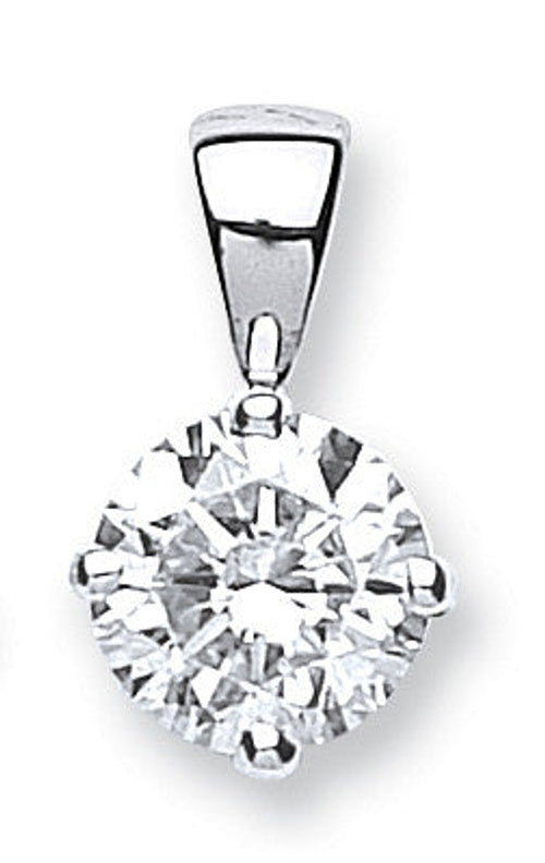 18ct White Gold 1.00ct Claw Set Diamond Solitaire Pendant – product view