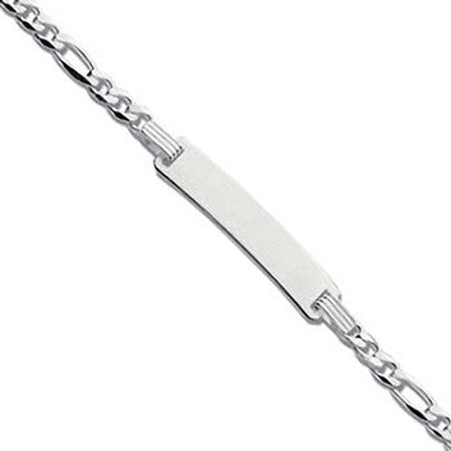 Silver Figaro ID Baby 6"/Ladies 7" Bracelet – product view