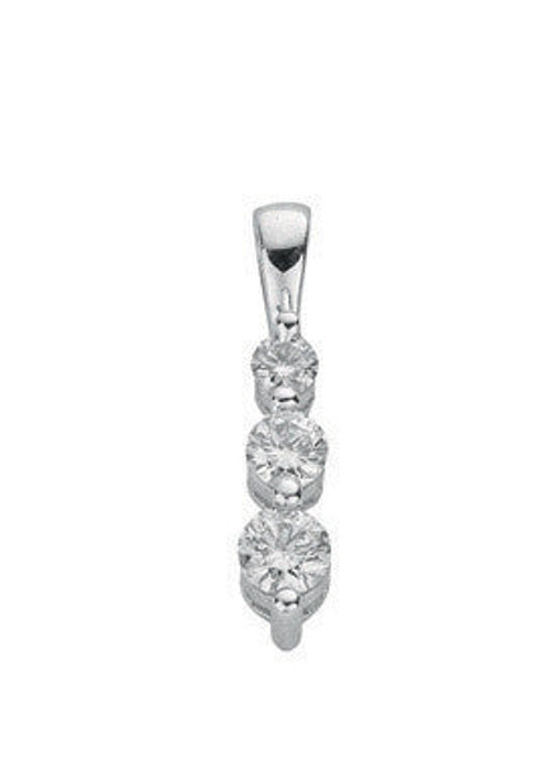9ct White Gold 0.31ct Diamond Trilogy Pendant