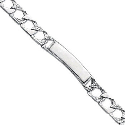 Silver Plain & Bark Casted Curb ID Baby 6" Bracelet