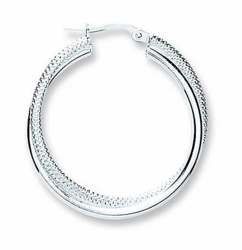 Silver Double Hoop Earrings – product view