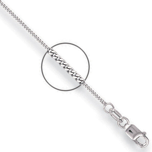 18ct White Gold 1.0mm Traditional Classic Curb Chain