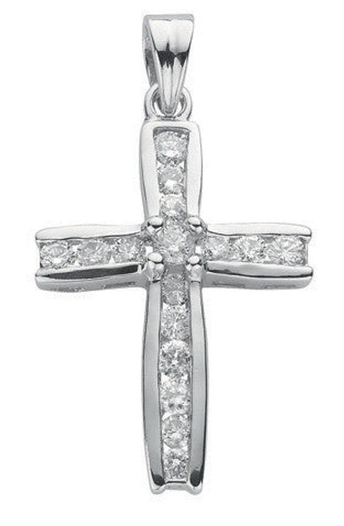 18ct White Gold 1.00ct Diamond Cross