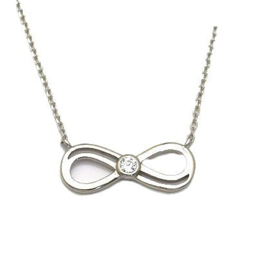 925 Sterling Silver CZ Infinity Necklace – product view