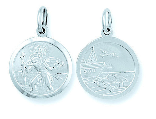 Silver Double Sided St Christopher Pendant