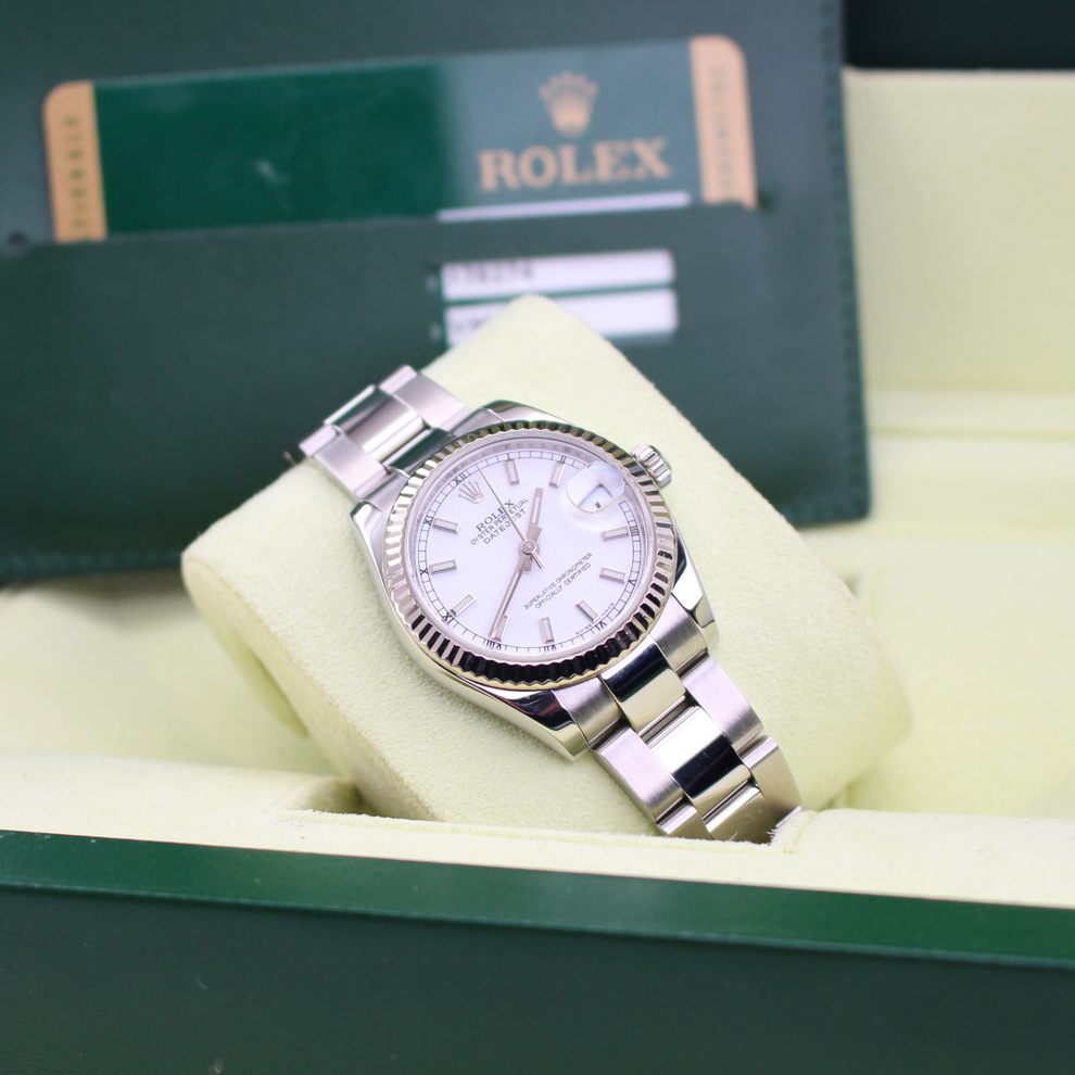 Rolex Datejust 31 178274 Oyster Bracelet White Dial Stainless Steel 2010 Pristine Condition Fluted Bezel 31 Mm Mechanical Watch - product image from Impe...