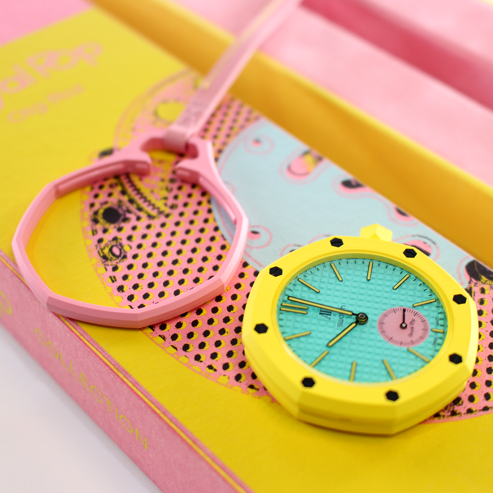 Swatch Royal Pop OTG ROZ yellow Bioceramic octagonal bezel