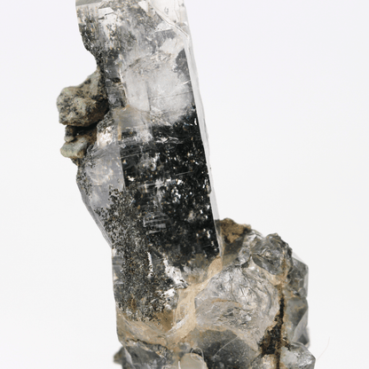 Quarz mit Chlorit, natürlich terminiert, Himalaya, 324, natürliches Mineralienmuster, feines Sammlerstück für Vitrine, geologisches Interesse