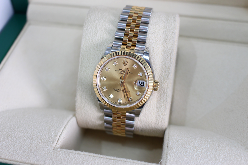 Rolex DateJust 31 278273 Champagne Diamond Dial Concealed Clasp 2022 Luxury Mechanical Swiss Watch