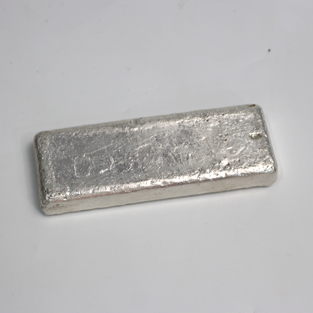503g cast silver bar with raw textured finish