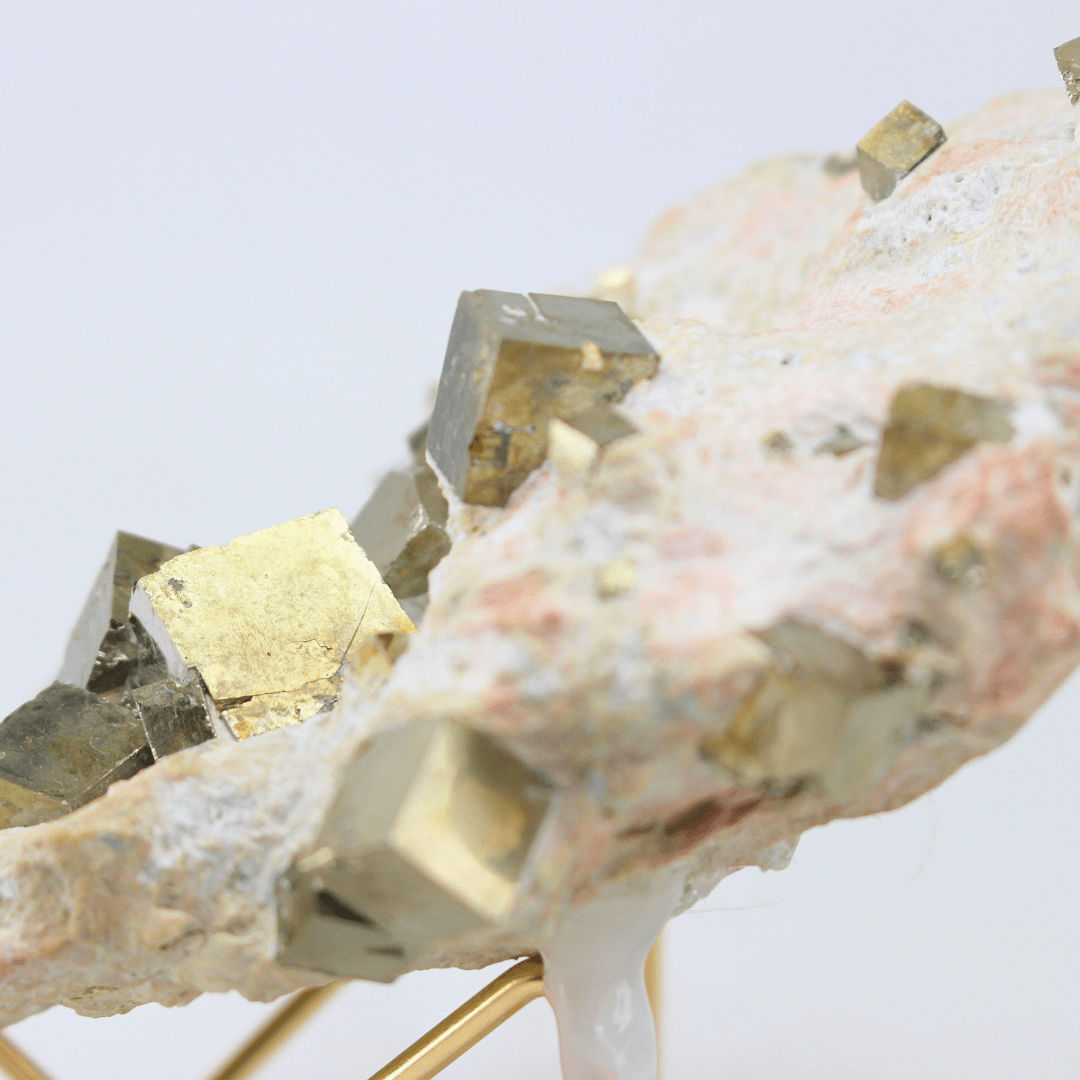 Pyrite On Matrix Naturally Terminated Cubes Navajun Spain 767 Natural Mineral Specimen Fine Collectable Cabinet Display Piece Geological