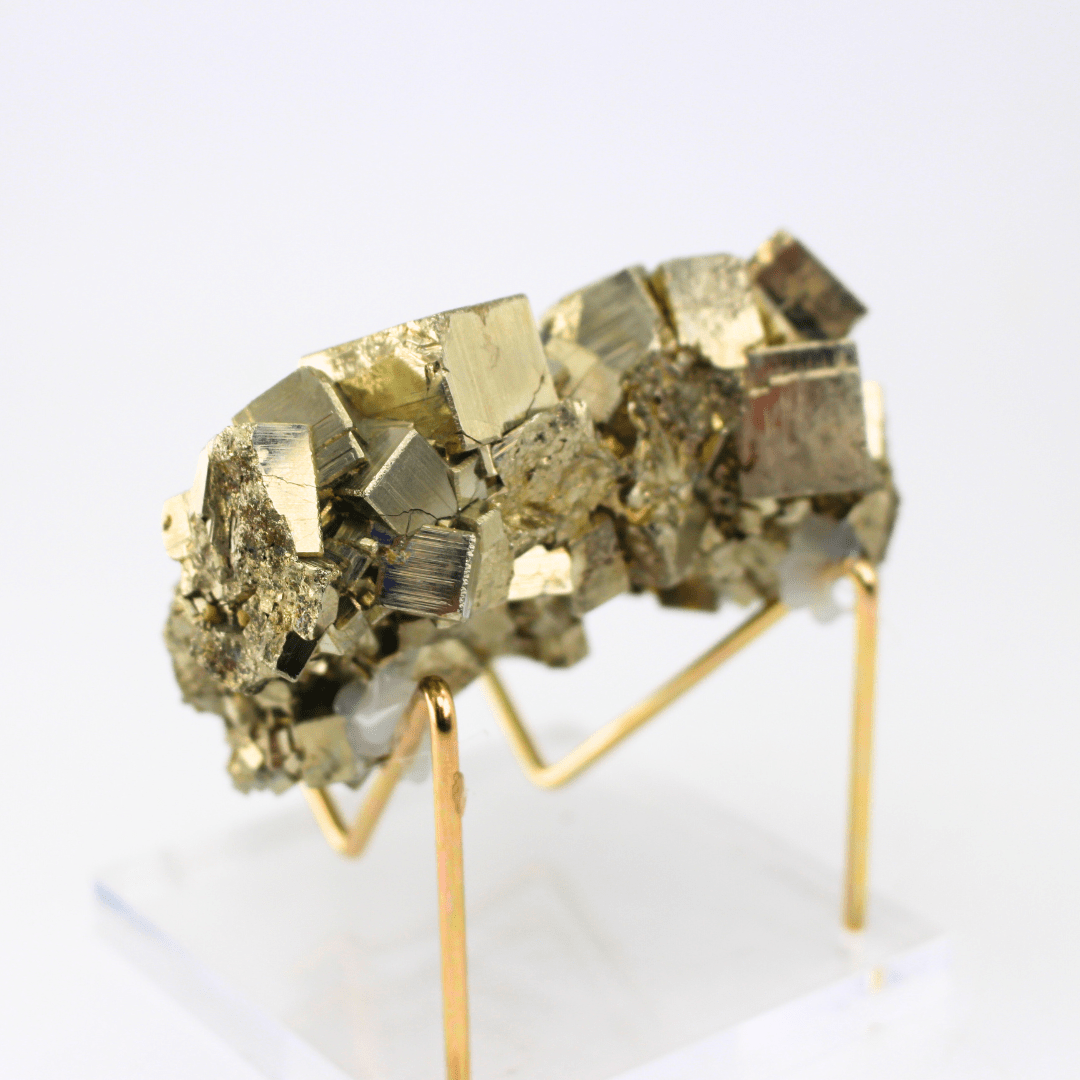 Pyrite Heart Cluster Naturally Terminated Cubes Navajun Spain 675 Natural Mineral Specimen Fine Collectable Cabinet Display Piece