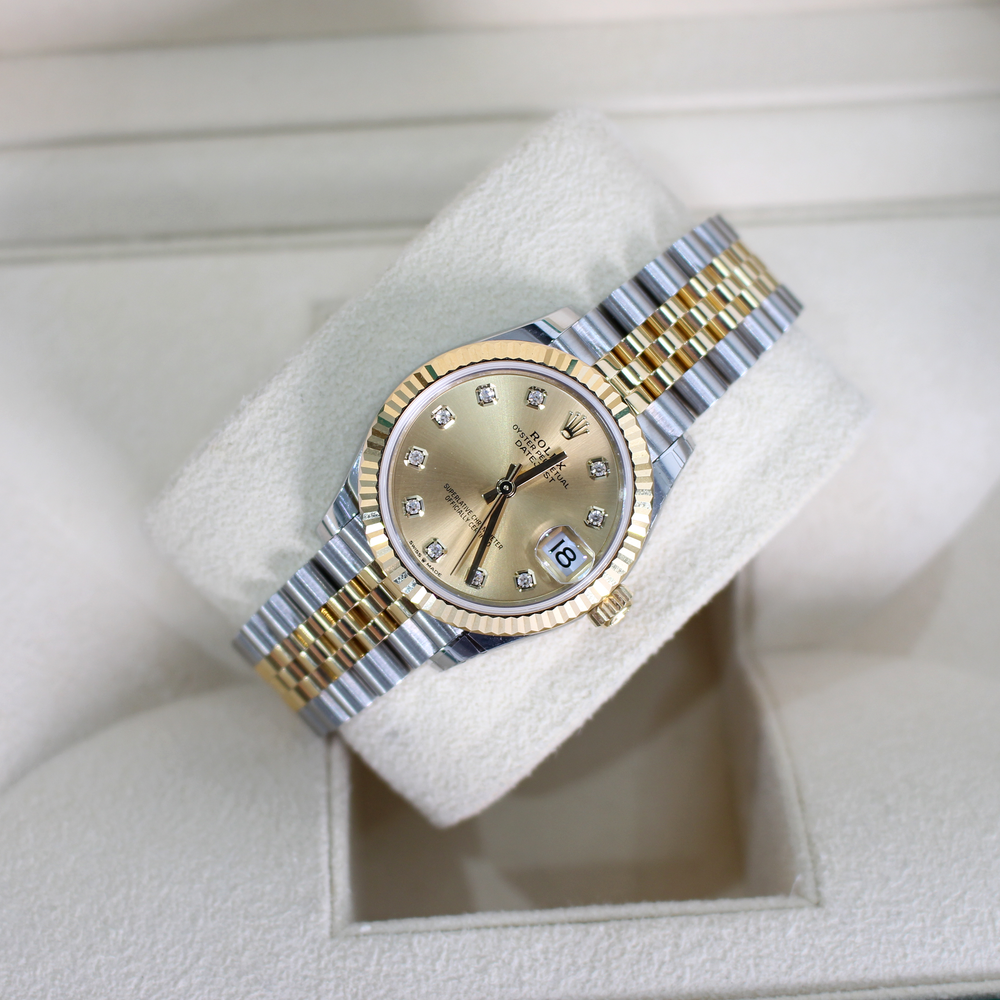 Rolex DateJust 31 278273 Champagne Diamond Dial Concealed Clasp 2022 Luxury Mechanical Swiss Watch
