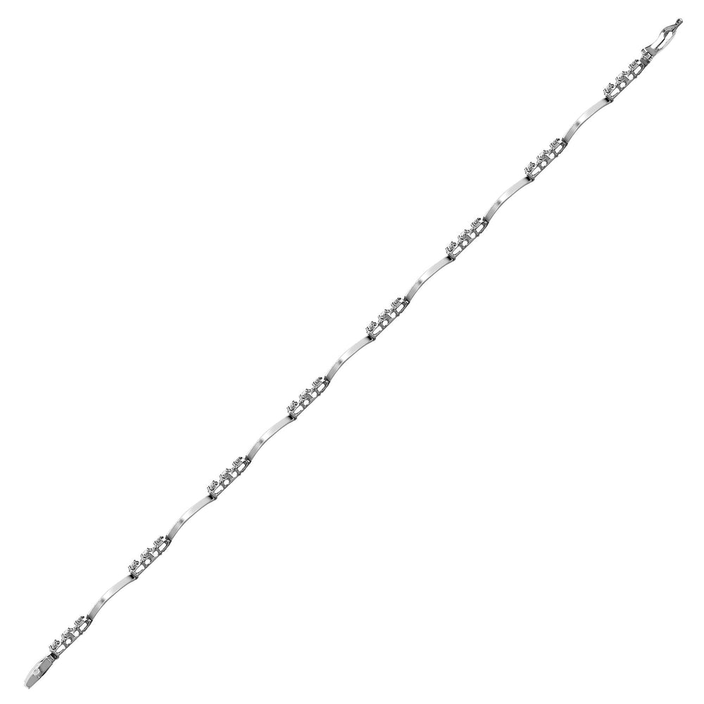 9ct White Gold Natural Diamond Bracelet (9B021) – product view