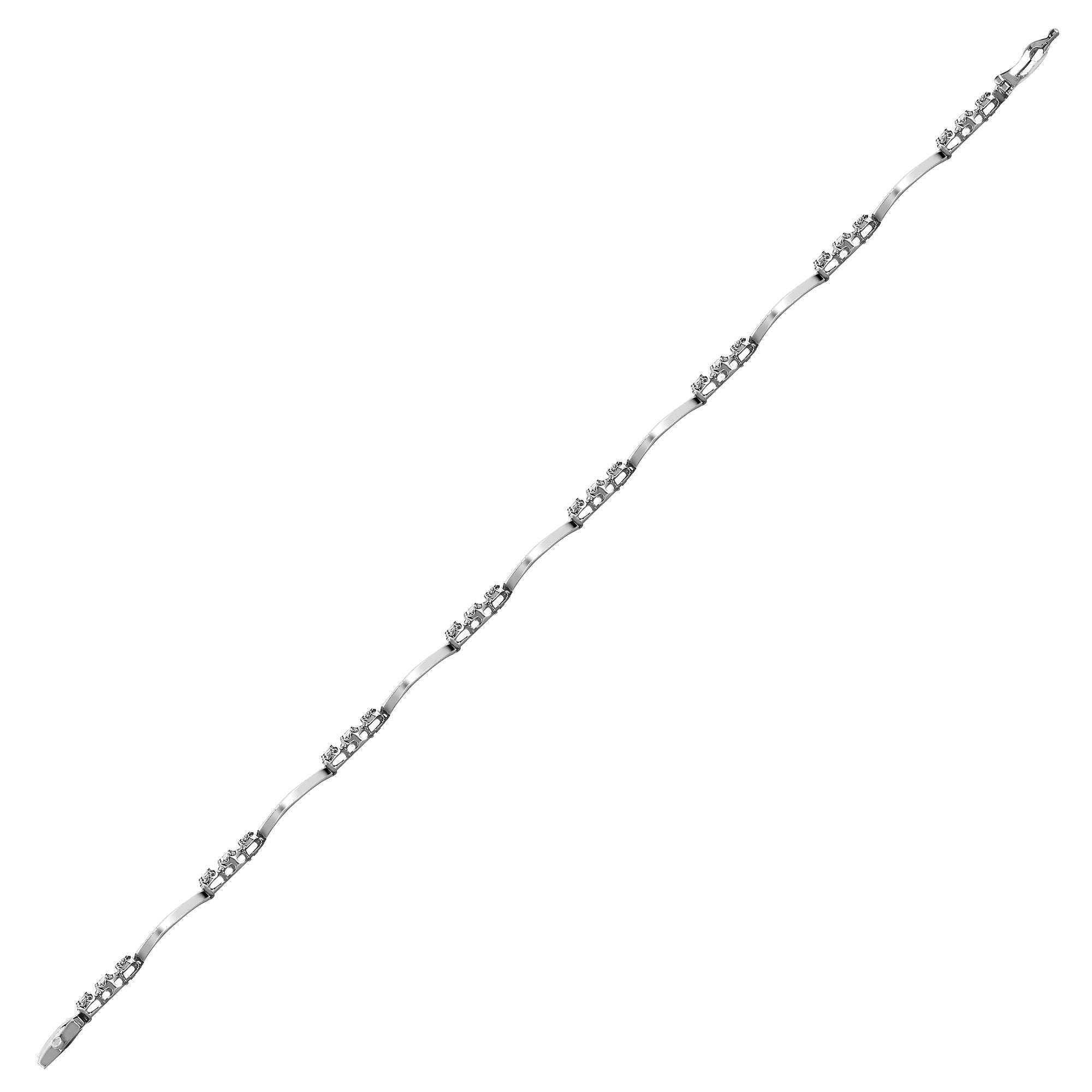9ct White Gold Natural Diamond Bracelet (9B021) – product view