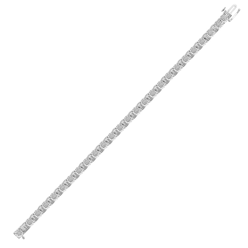 9ct White Gold 0.23cts Natural Diamond Illusion-set Bracelet – Imperial Time
