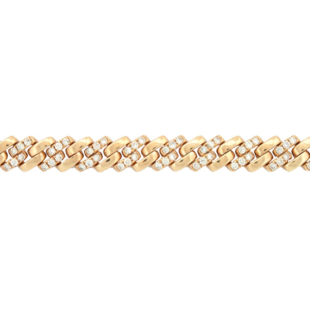 9ct Yellow Cuban Link 1.43ct Diamond Set Bracelet – Imperial Time