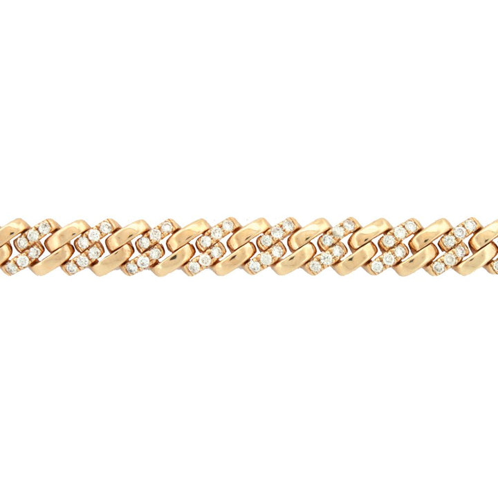 9ct Yellow Cuban Link 1.43ct Diamond Set Bracelet – Imperial Time