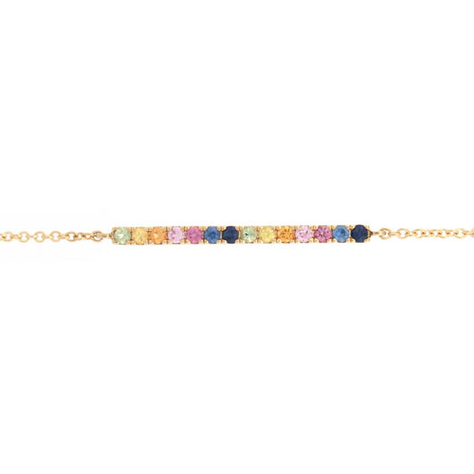 9ct Yellow 0.33ct Rainbow Saph Bar Bracelet – Imperial Time