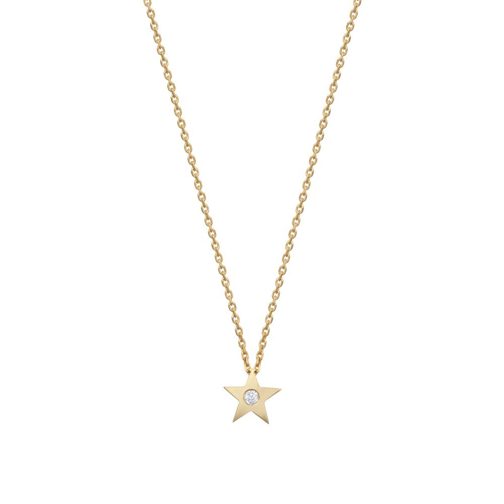 9ct Yellow 0.04ct Natural Diamond Pendant with 16" Chain – Imperial Time